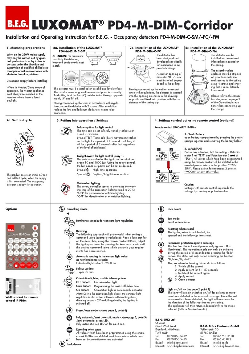 B.E.G. LUXOMAT PD4-M-DIM-Corridor Series User guide