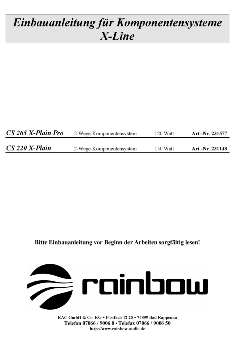Rainbow X-Line CS 265 X-Plain Pro installation instructions