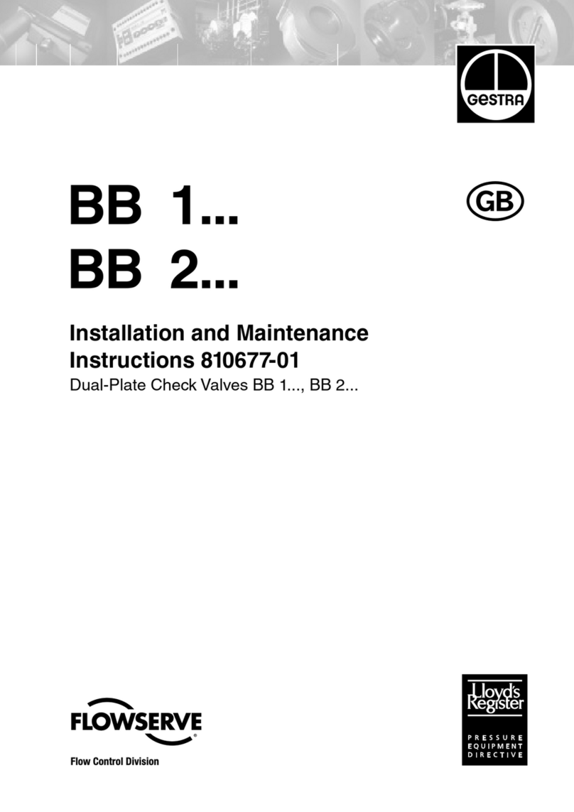 Flowserve GESTRA BB 1 Series Installation and maintenance instructions