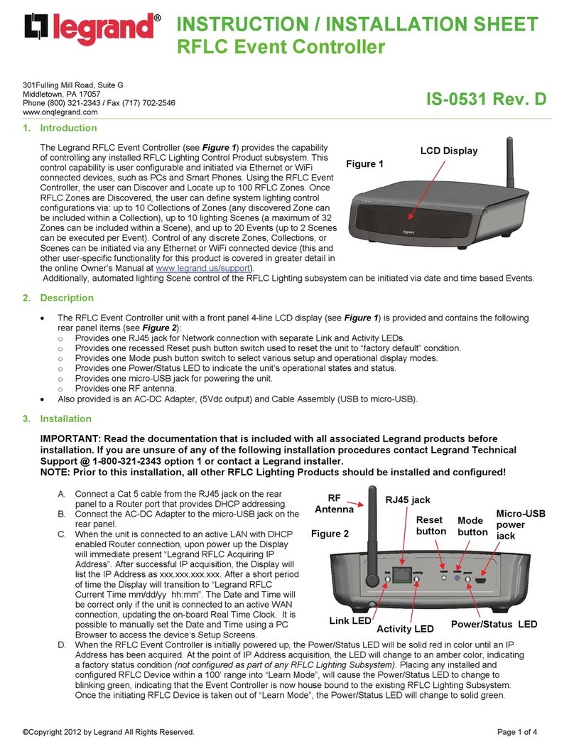 LEGRAND ON-Q LC6400 User manual