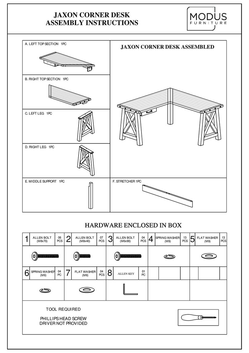 Modus Furniture JAXON CORNER DESK Assembly instructions Modus Furniture JAXON CORNER DESK Assembly instructions