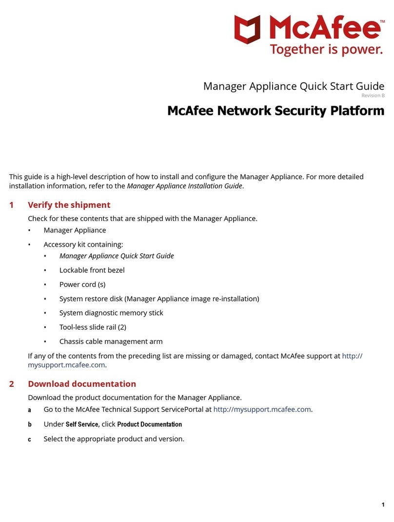 McAfee Manager Appliance User manual McAfee Manager Appliance User manual