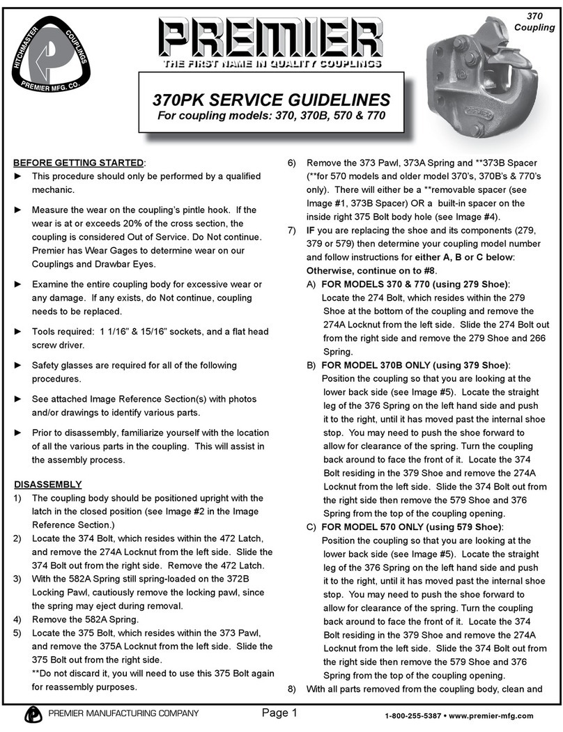 Premier 370PK Service guidelines Premier 370PK Service guidelines