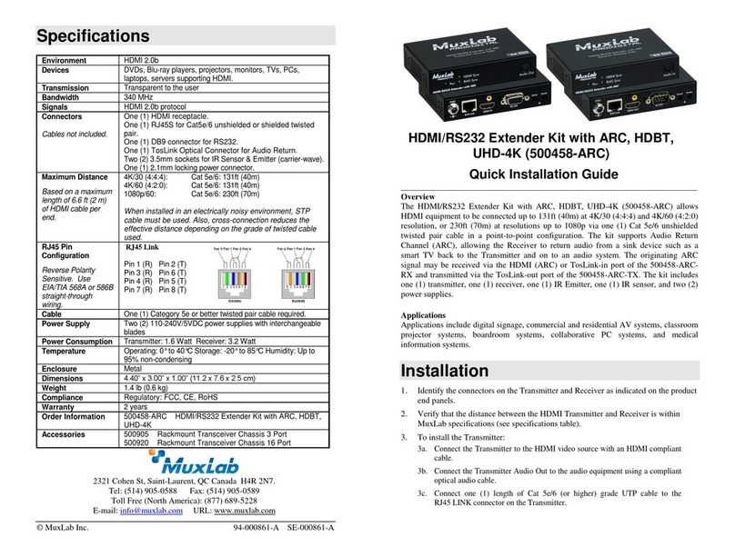 MuxLab 500458-ARC User manual