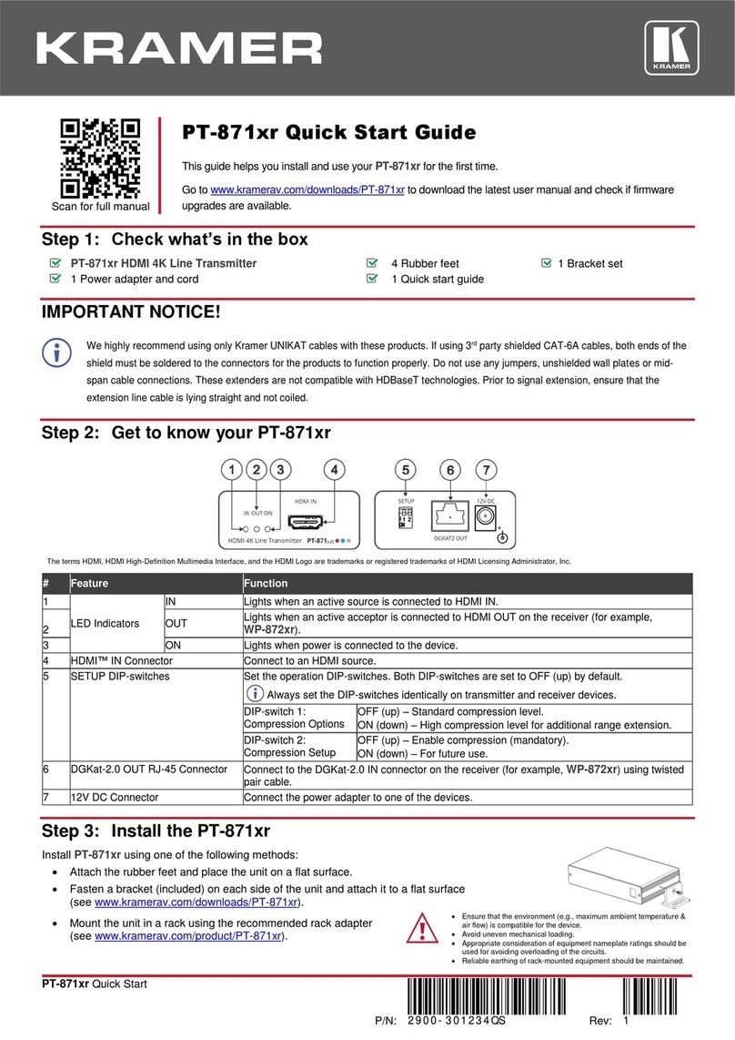 Kramer PT-871xr User manual
