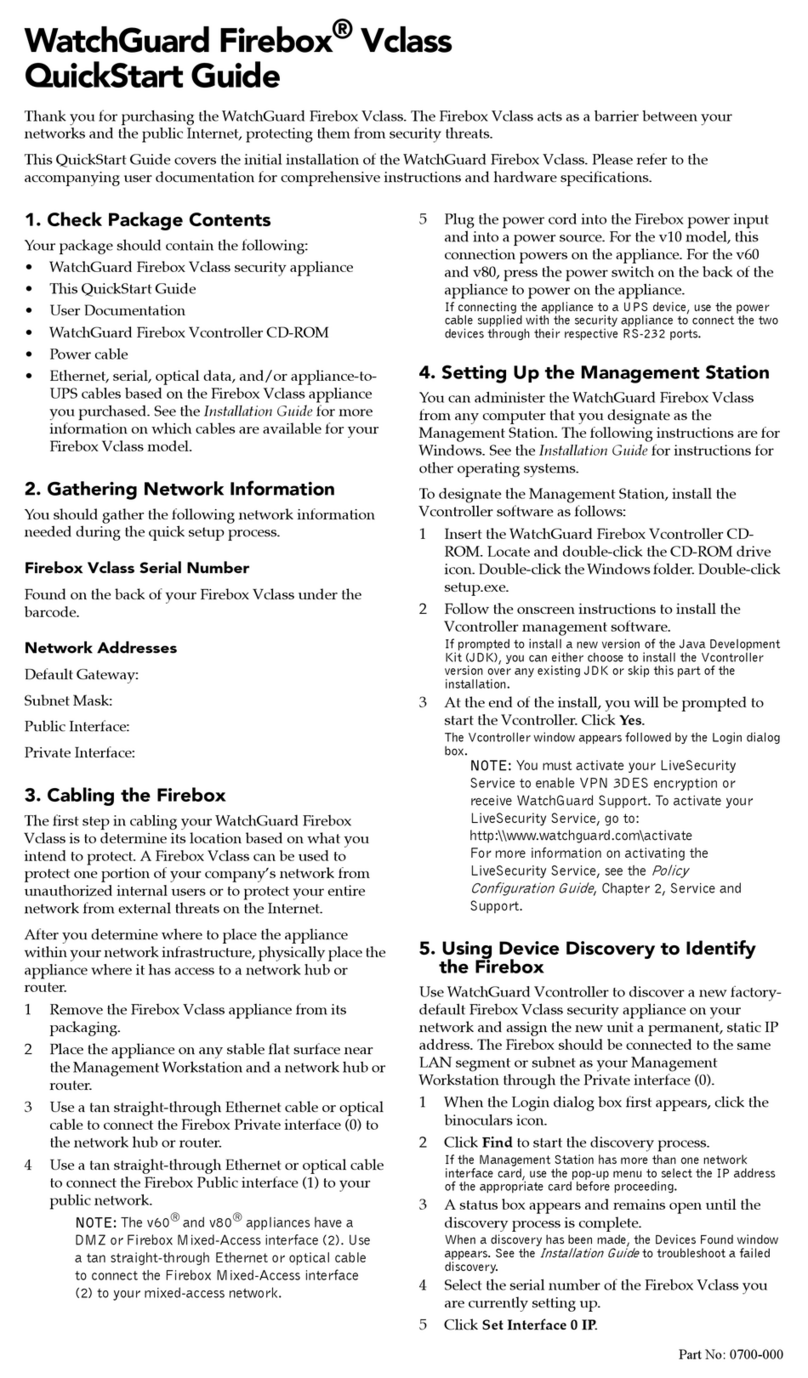 Watchguard Firebox Vclass User manual