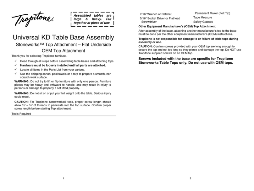 tropitone Stoneworks User manual tropitone Stoneworks User manual
