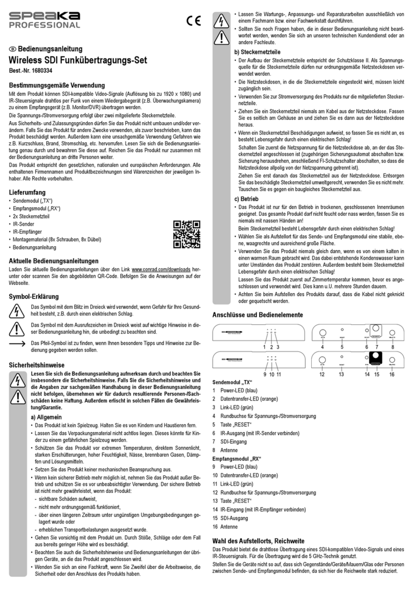 Speaka Professional 1680334 operating instructions