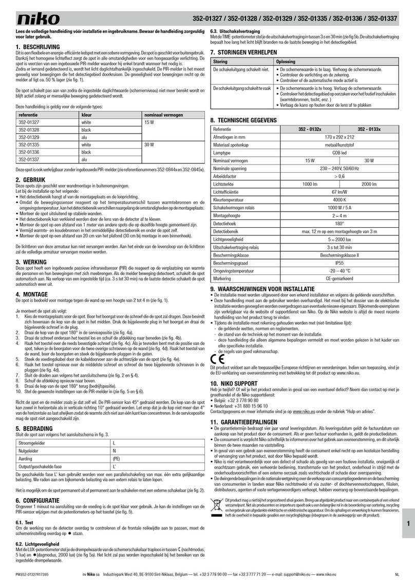 Niko 352-01327 User manual