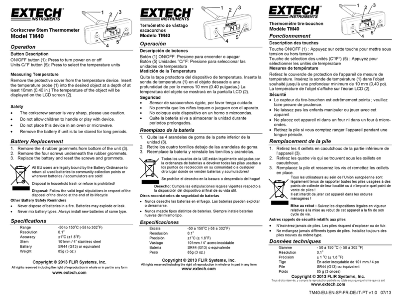 Extech Instruments TM40 User manual