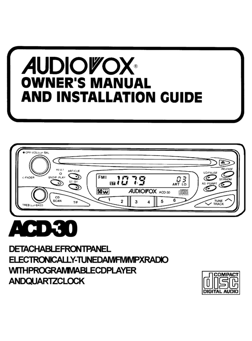 Audiovox ACD-30 Programming manual