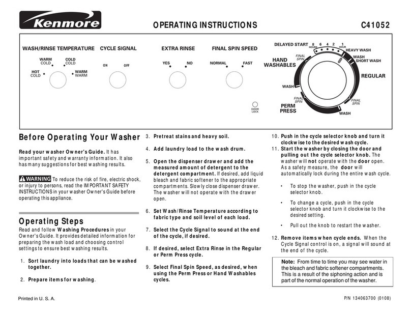 Kenmore C41052 User manual
