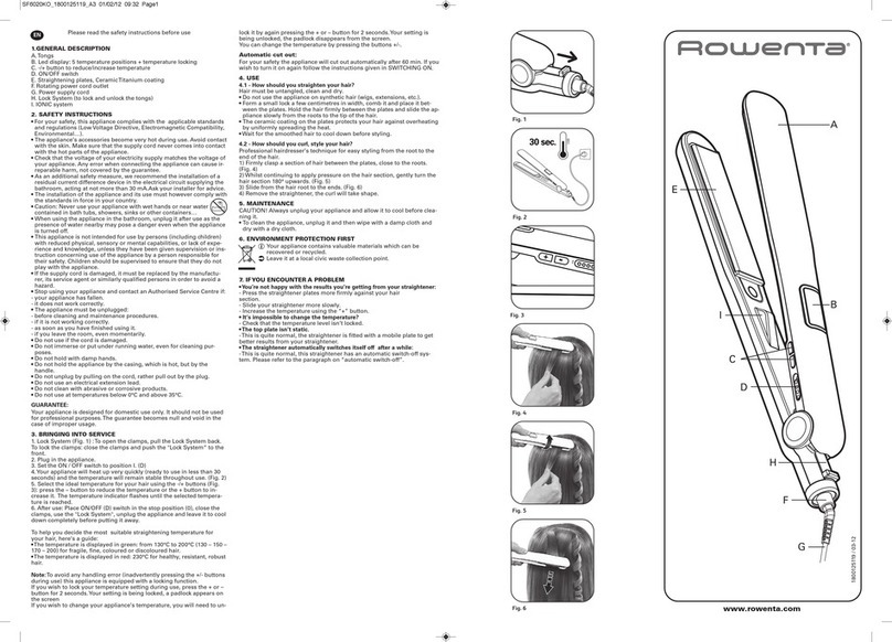 Rowenta EASY STYLIST KERATIN & SHINE SF6052K0 User manual