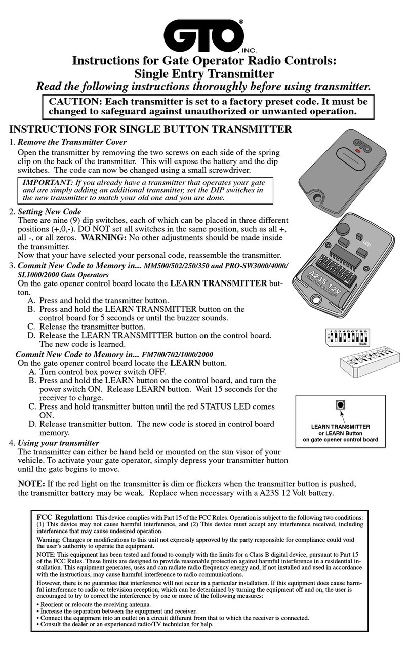 GTO SW2002XLS instructions