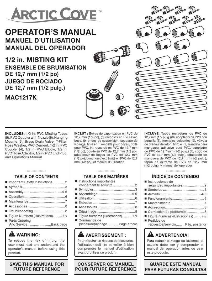Arctic Cove MAC1217K Operator's manual Arctic Cove MAC1217K Operator's manual