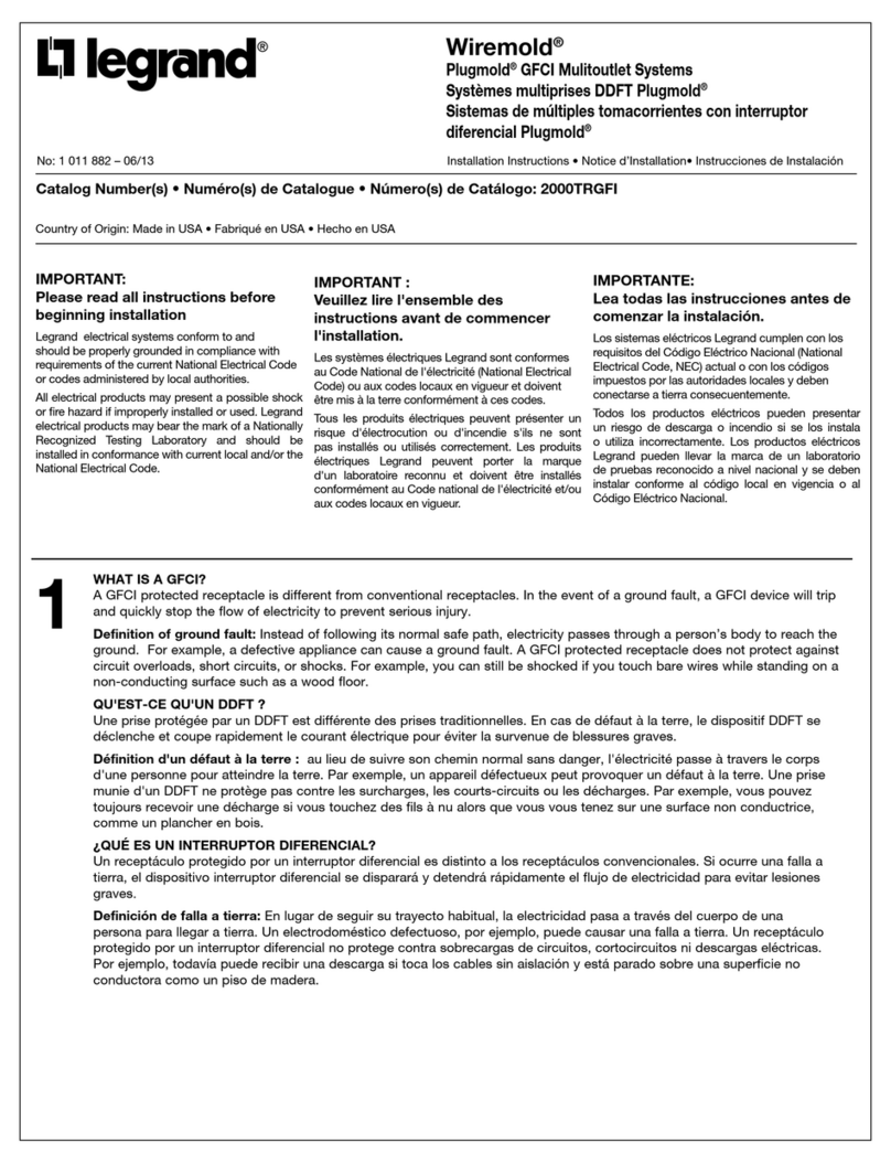 LEGRAND Wiremold 2000TRGFI User manual