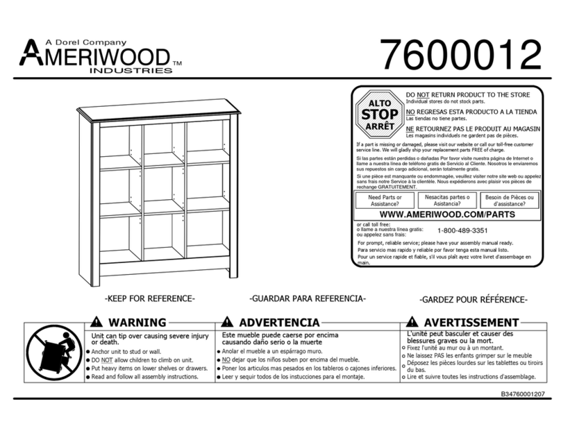 Dorel Amerywood Industries 7600012 User manual Dorel Amerywood Industries 7600012 User manual