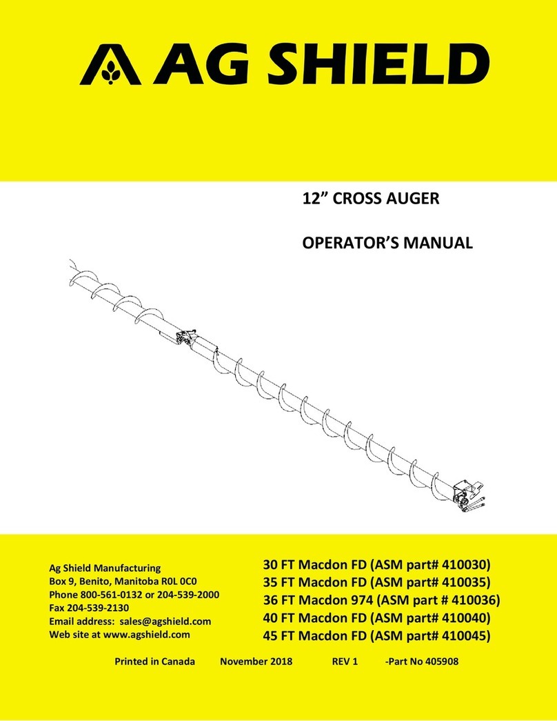 AG SHIELD 12" CROSS AUGER Operator's manual
