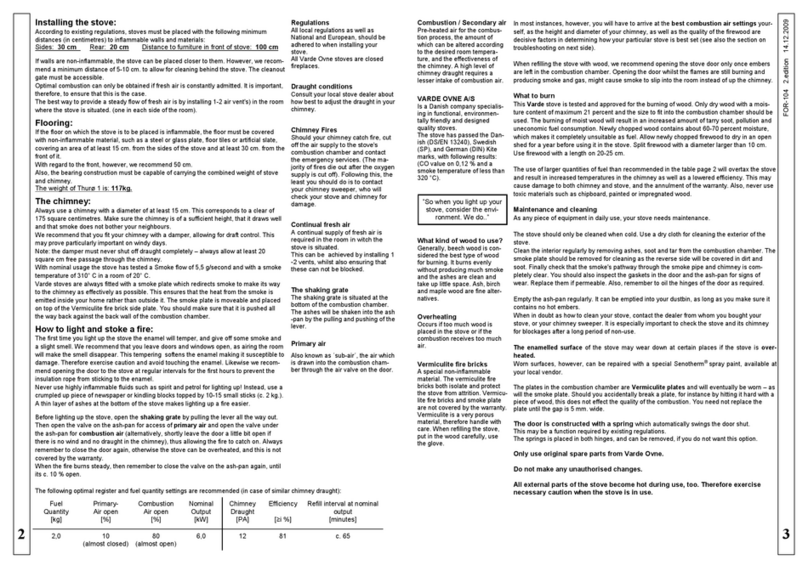 VARDE OVNE Thurø 1 User manual