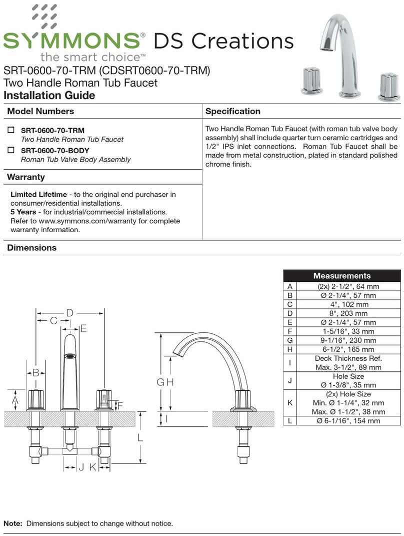 Symmons SRT-0600-70-TRM User manual