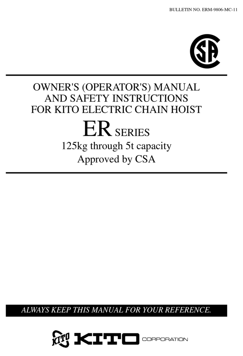 KITO ER Series Owner's manual and safety instructions