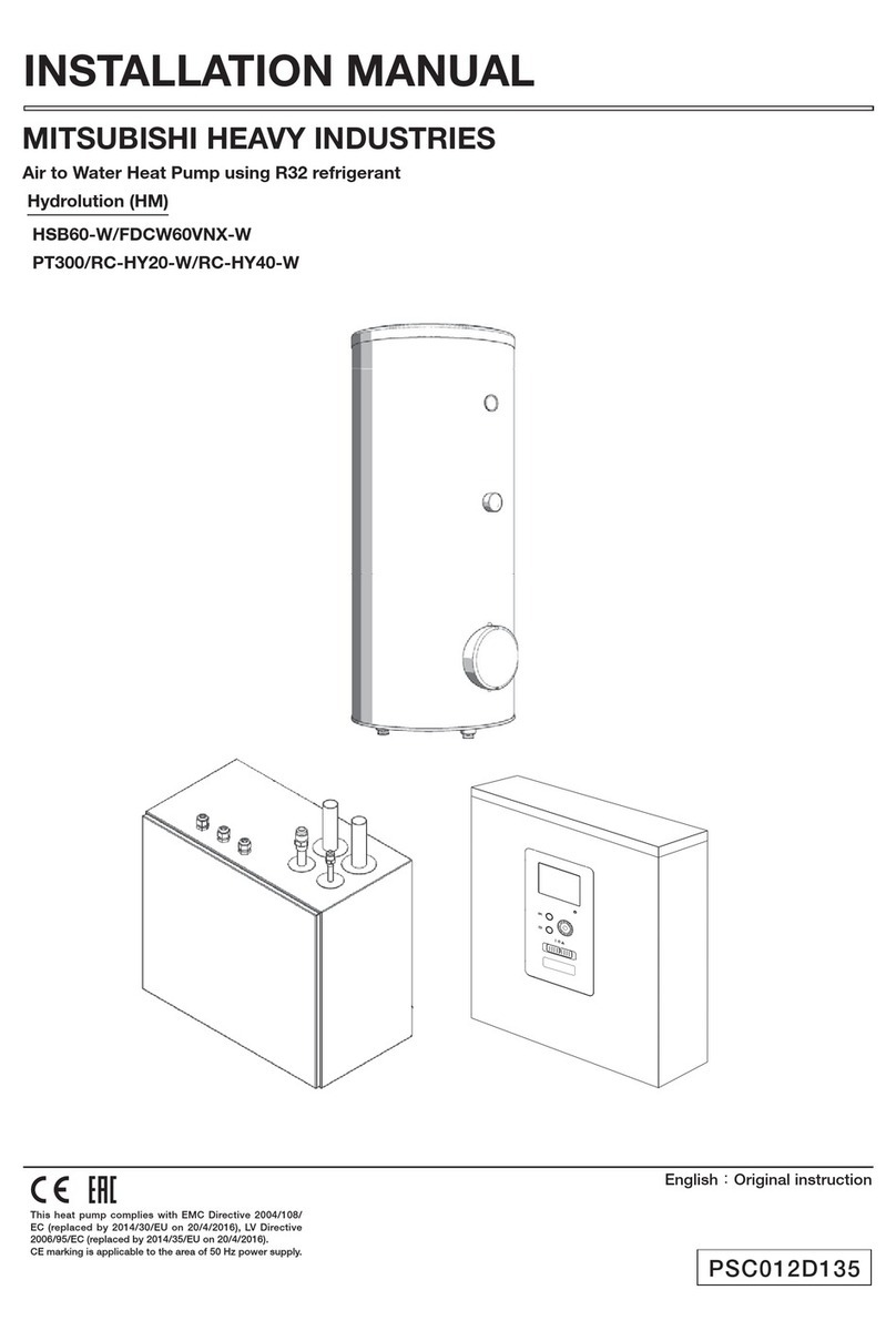 Mitsubishi Heavy Industries HSB60-W installation manual Mitsubishi Heavy Industries HSB60-W installation manual