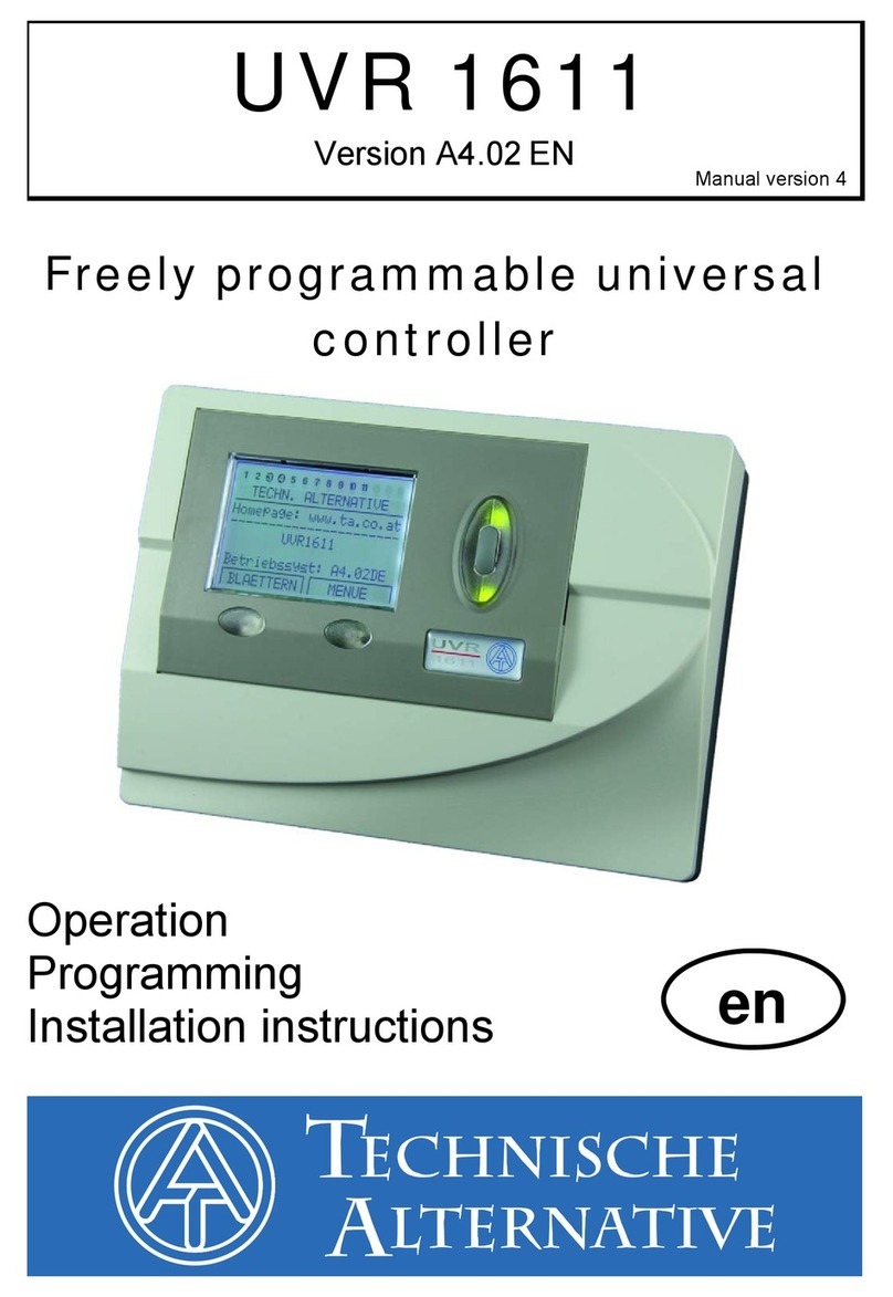Technische Alternative uvr1611 Operation, Programming, Installation Instructions