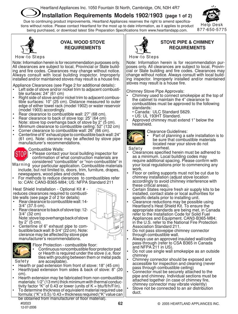 Heartland Appliances Oval 1902 Installation requirements