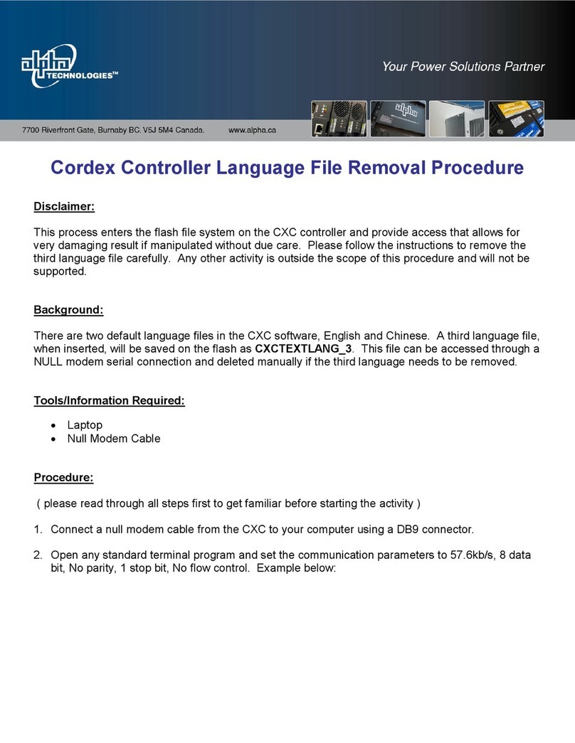 Alpha Technologies Cordex CXC Series User manual