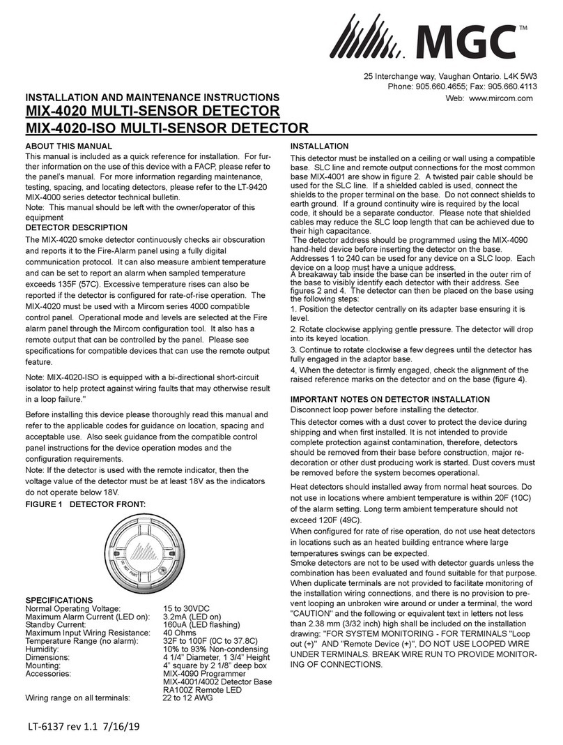 Mircom MGC MIX-4020 User manual