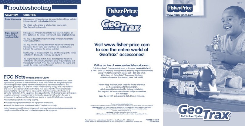 Fisher-Price GeoTrax K3116 manual Fisher-Price GeoTrax K3116 manual
