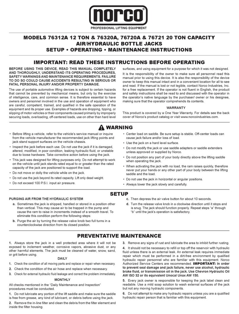 Norco 76312A Setup, operating, maintenance instructions