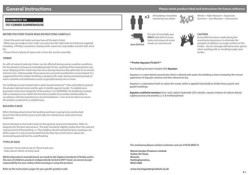 Mercia Garden Products 03COR0707-V4 General instructions