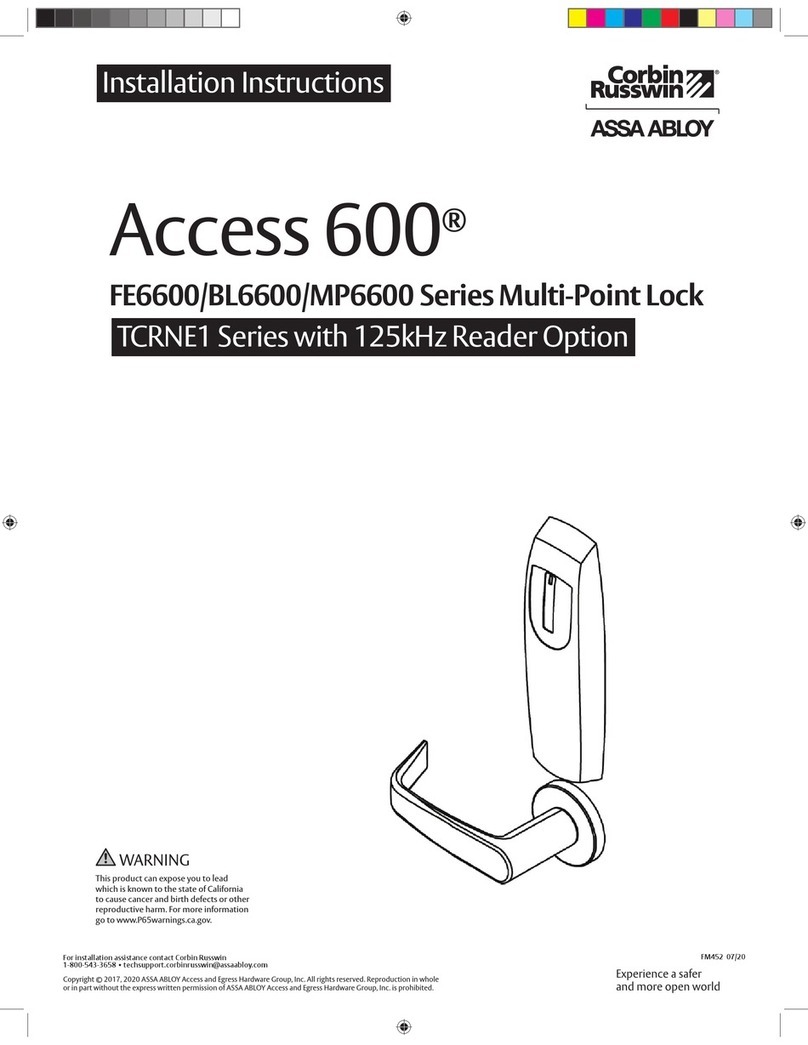 Assa Abloy Corbin Russwin Access 600 TCRNE1 Series User manual