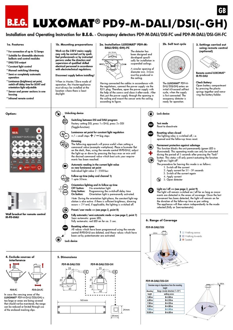 B.E.G. LUXOMAT PD9-M-DALI/DSI-FC Installation and operating instruction