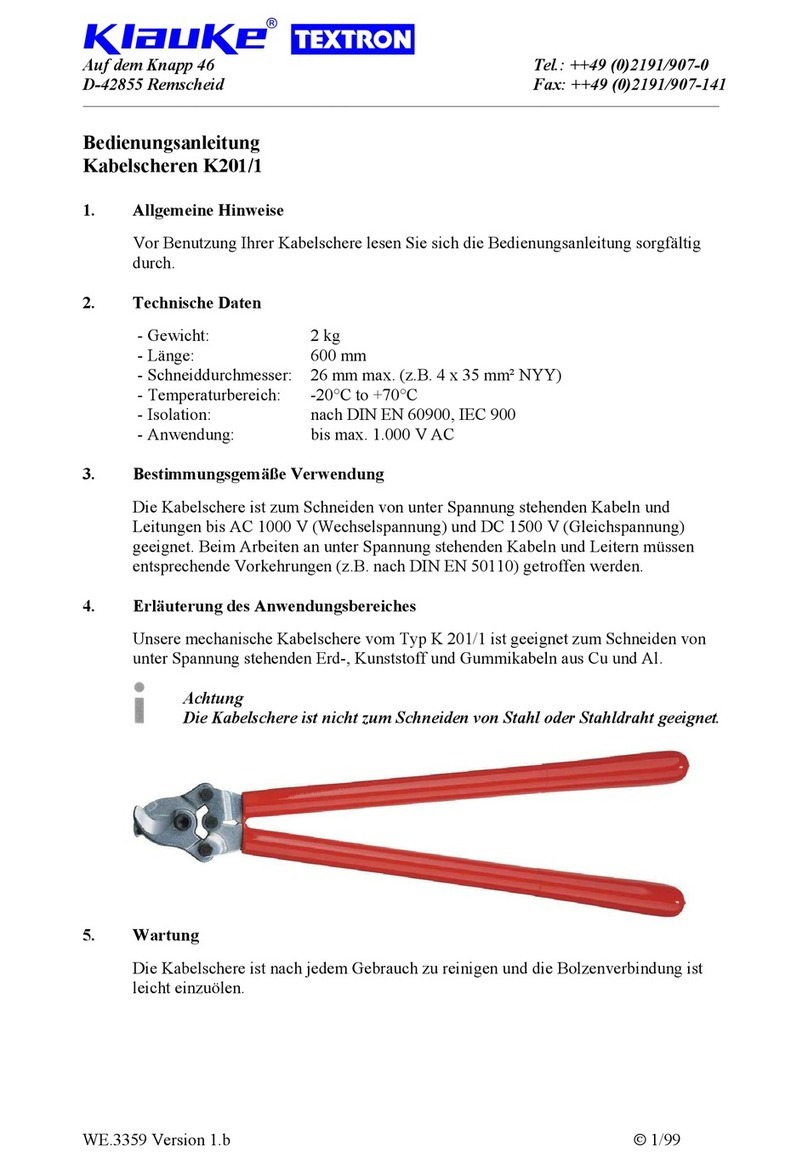 Klauke TEXTRON K201/1 instruction manual