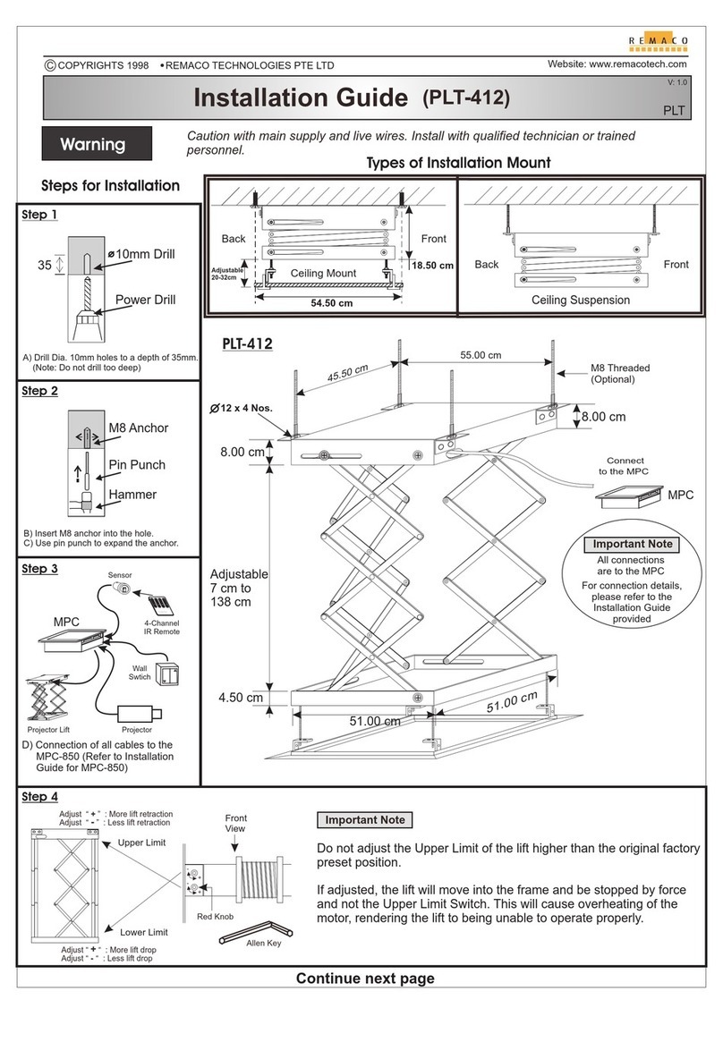 Remaco PLT-412 installation guide