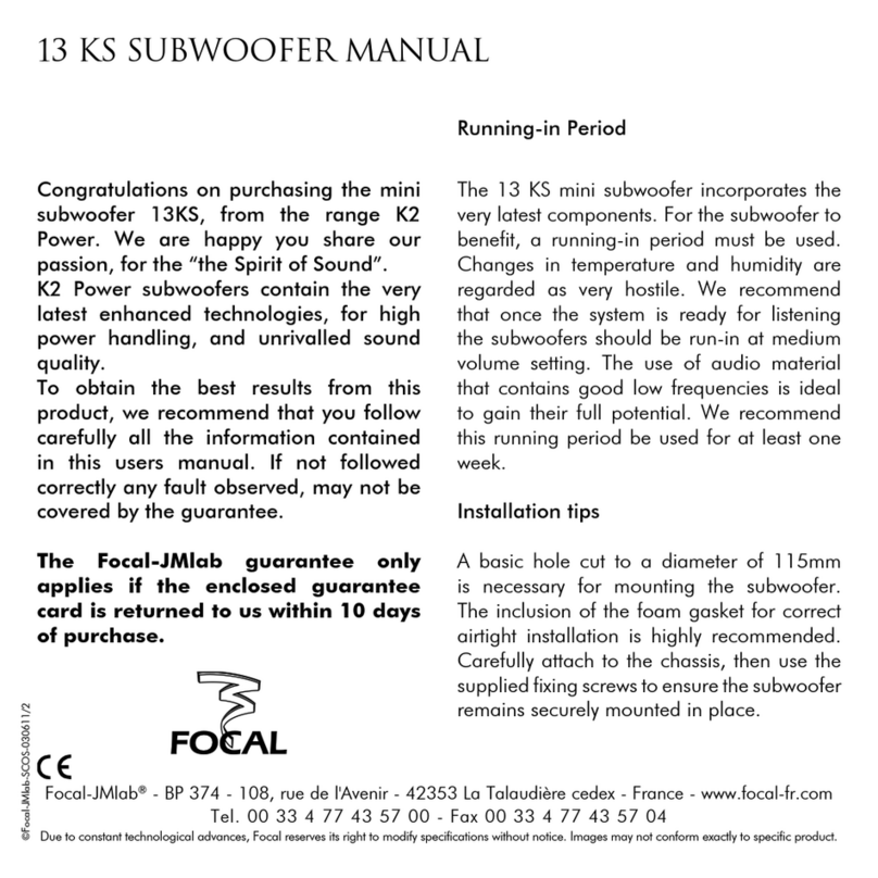 Focal 13 KS User manual