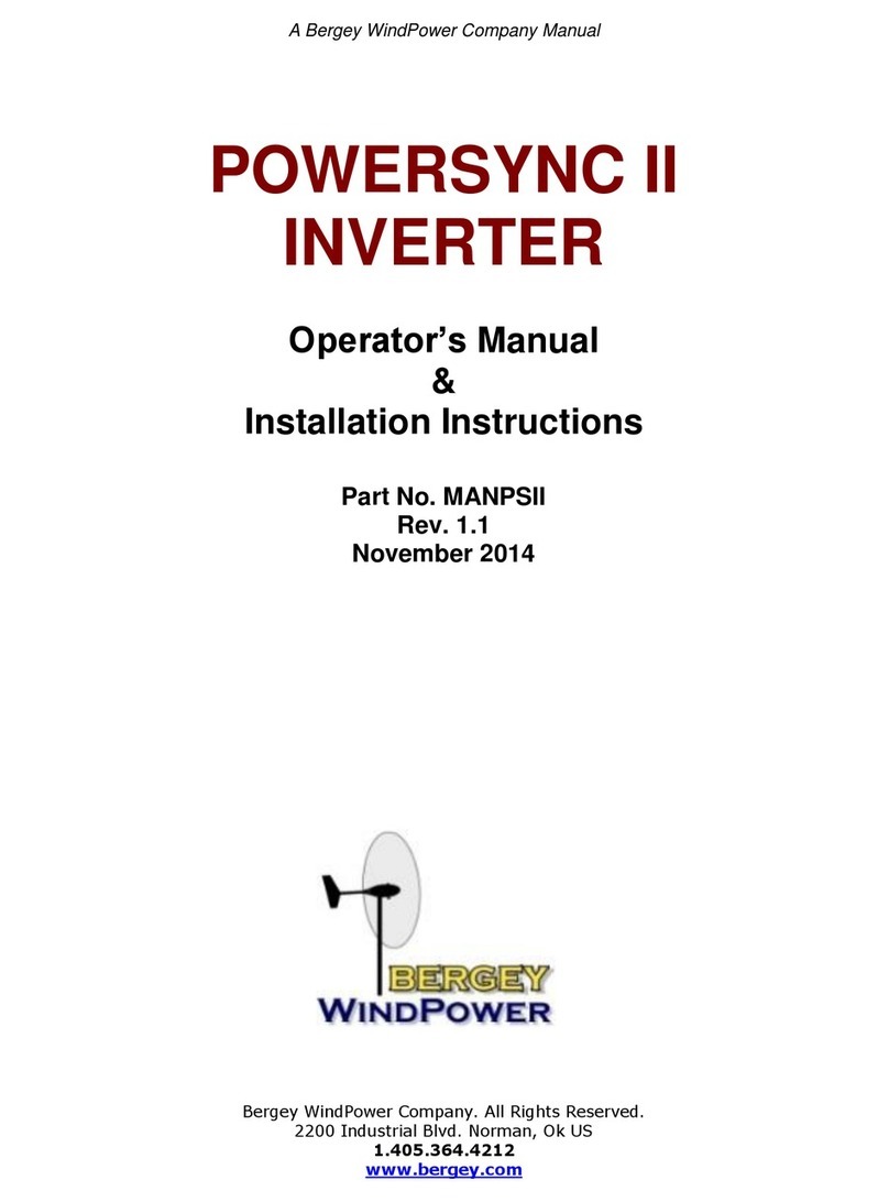 Bergey POWERSYNC II Series Operator's manual & installation instructions