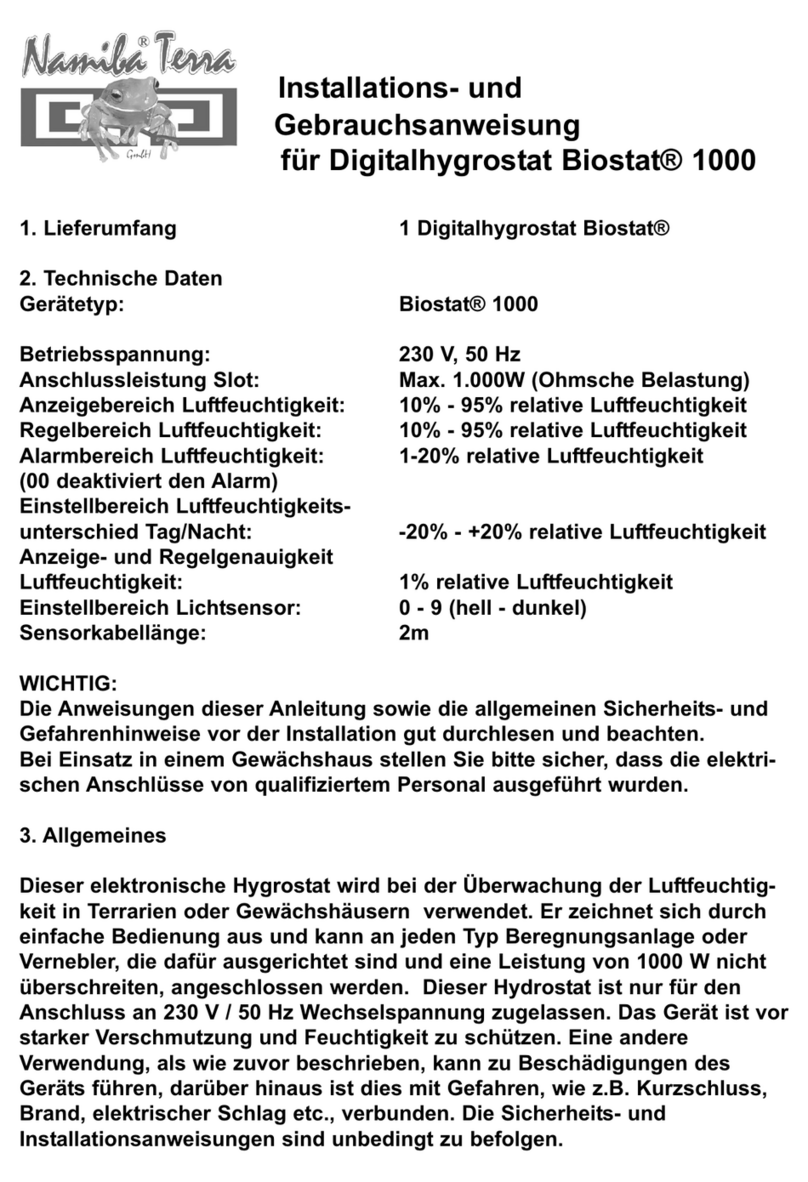 Namiba Terra Biostat 1000 instructions
