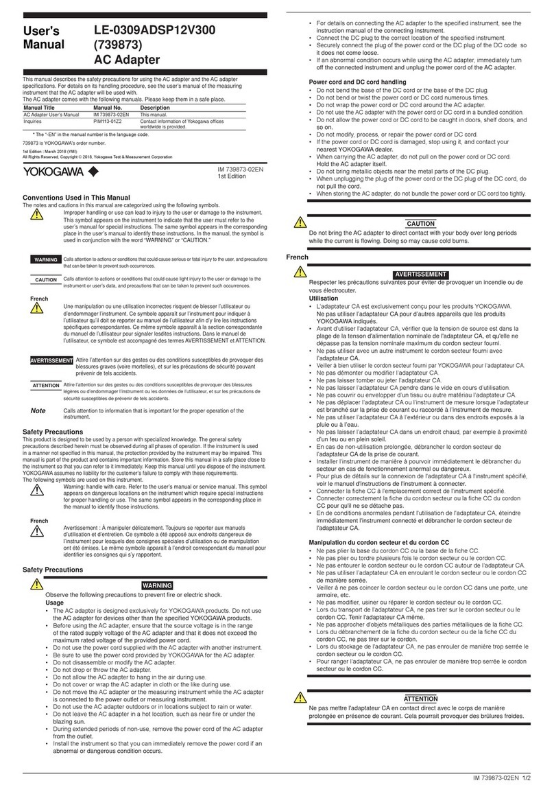 YOKOGAWA LE-0309ADSP12V300 User manual