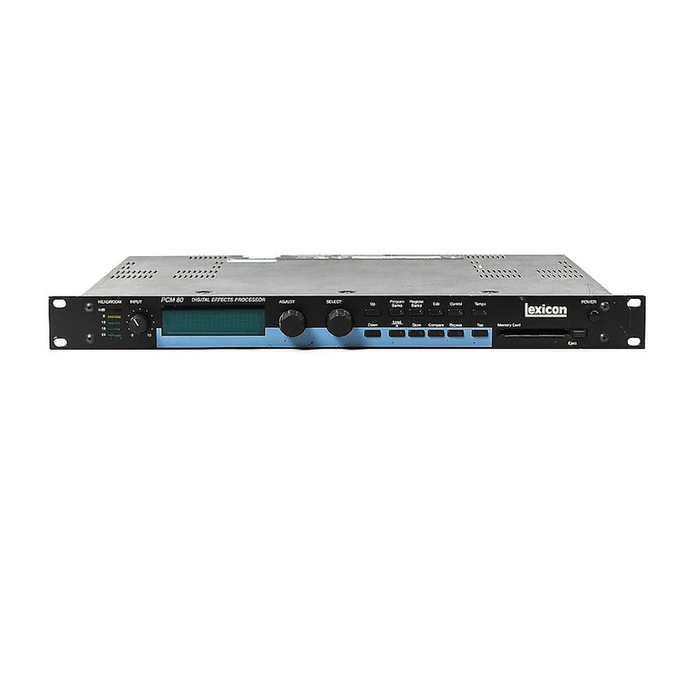 Lexicon PCM 80 User manual