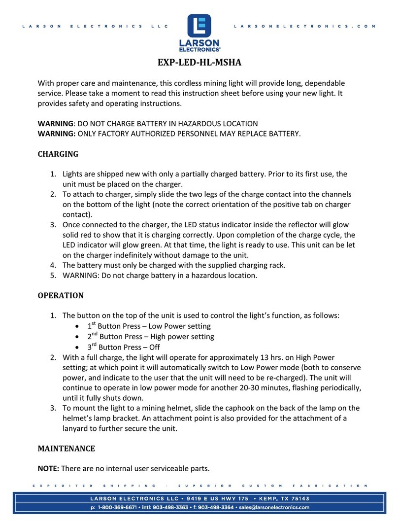 Larson Electronics EXP-LED-HL-MSHA User manual