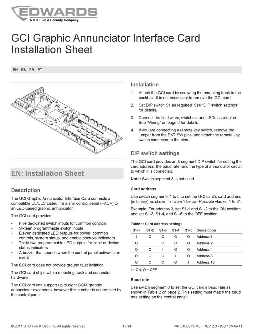 UTC Fire and Security EDWARDS GCI Installation sheet