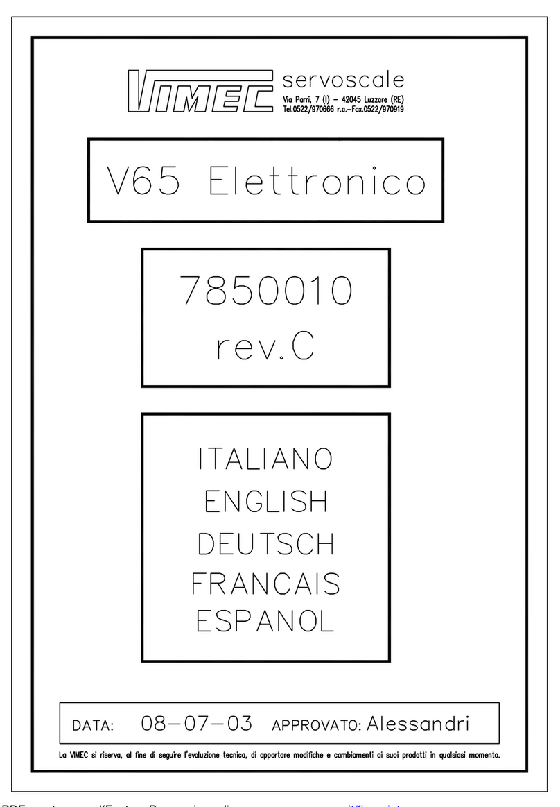 vimec V65 B.I. User manual