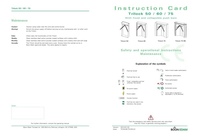 BOON EDAM Trilock 50 Instruction card