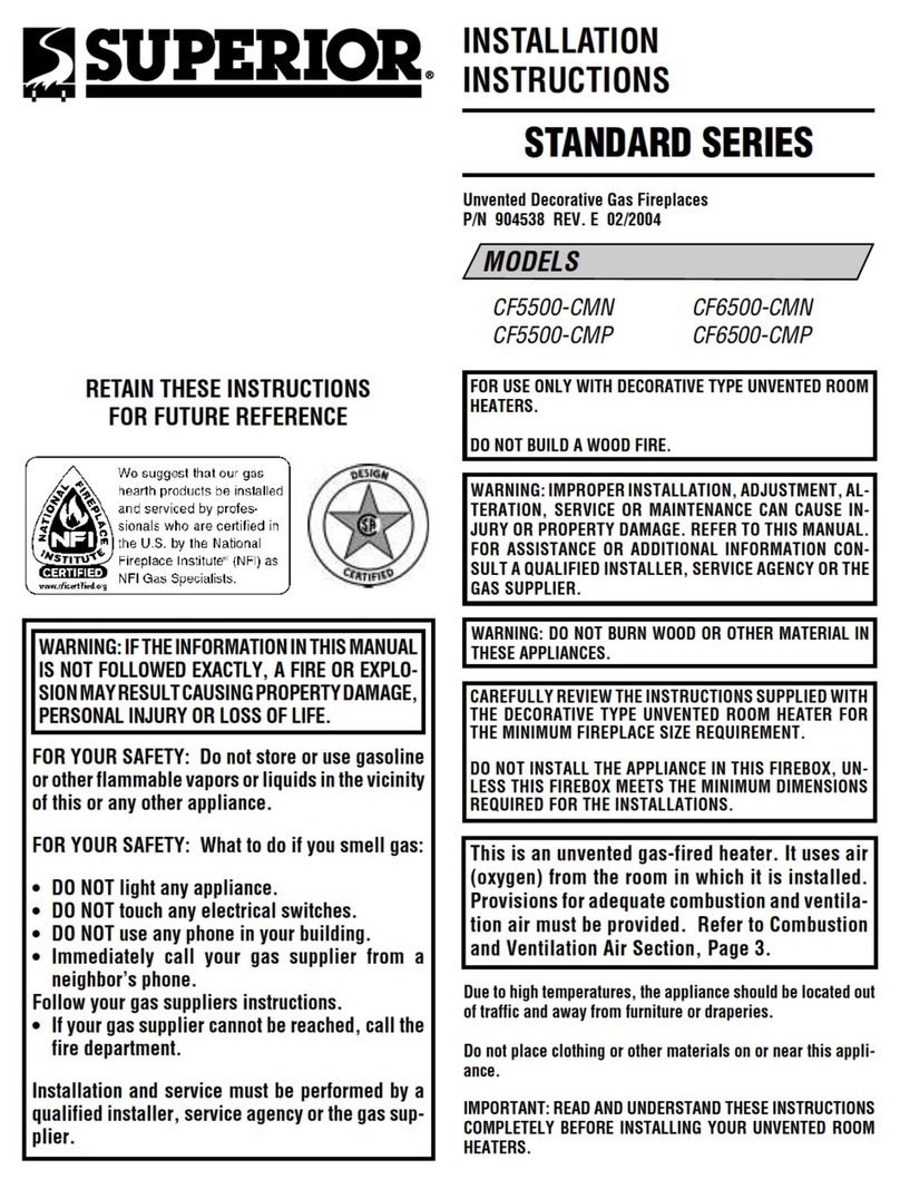 Superior Standart Series installation instructions Superior Standart Series installation instructions
