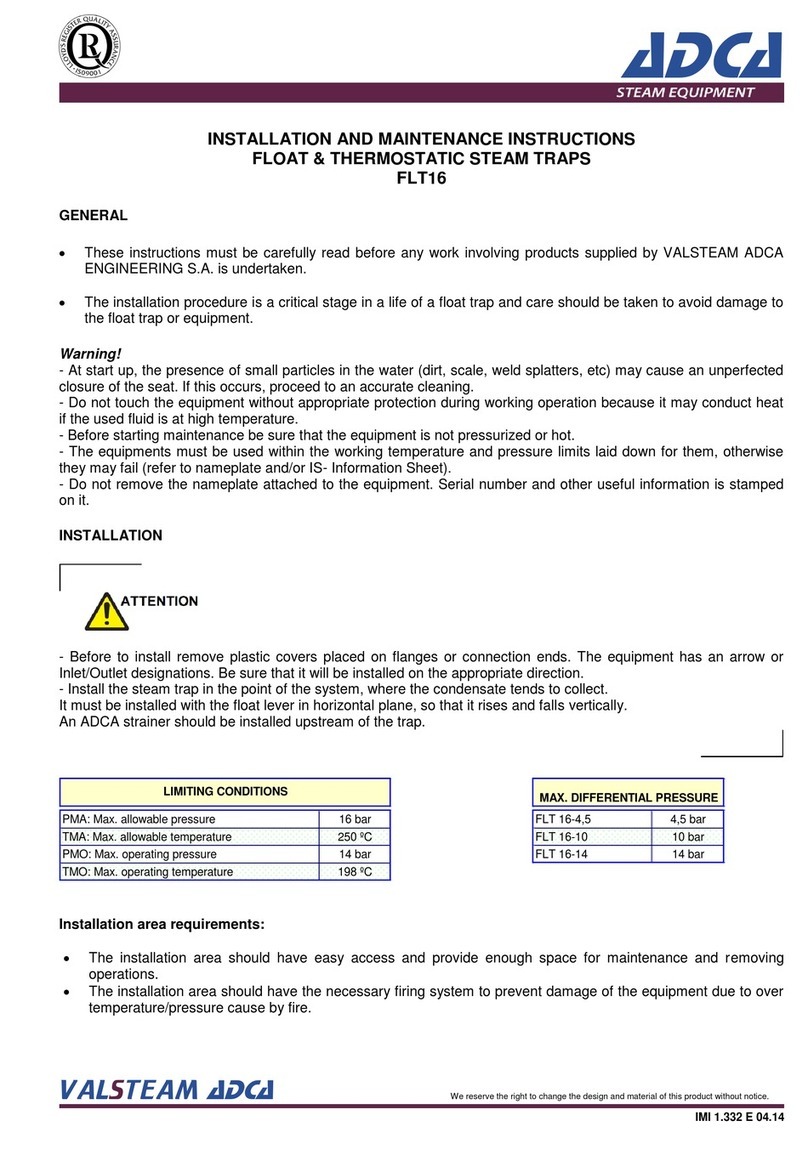 ADCA FLT16 Series Installation and maintenance instructions