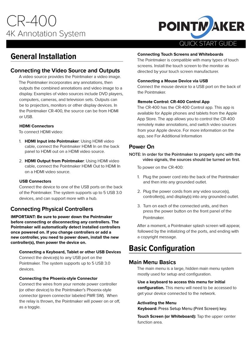 Williams AV POINTMAKER CR-400 quick start guide