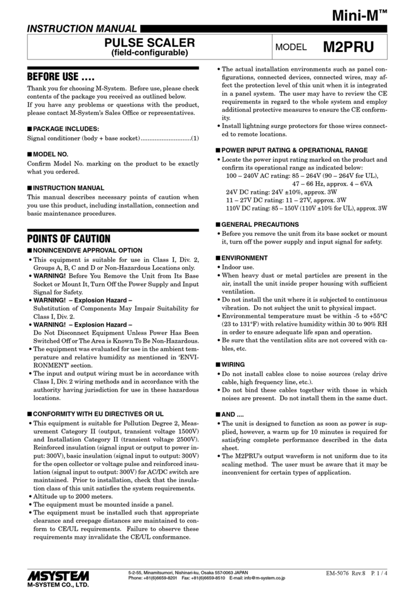 M-system Mini-M M2PRU instruction manual